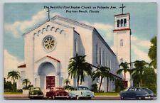 Beautiful First Baptist Church Palmetto Avenue Daytona Beach Florida FL Postcard picture