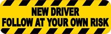10x3 New Driver Follow At Your Own Risk Sticker Car Truck Vehicle Bumper Decal picture