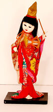 RARE Vintage Japanese Geisha Dancer Doll with Tsuzumi Hand Drum, 7 inches picture