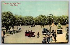 Antique Postcard Entrance to Central Park, New York - Unused Stamp picture