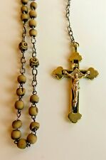 Antique 1800s Rosary Gutta Percha(GP)Beads~German Nickel Silvr Crucifix GP Inlay picture