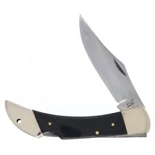 Frost Cutlery Large 110 Lockback Genuine Cape Buffalo Horn Handle Folding Knife picture