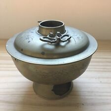Vintage Korean War Gift to Colonel Mayor of Seoul Brass Hot Pot Steamboat 6.75