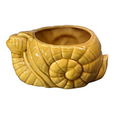 Vintage 70’s Yellow Ochre Snail Planter Kitchy Whimsical Mushroom Garden CUTE picture