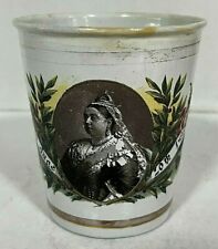 BW QUEEN VICTORIA DIAMOND JUBILEE 1897 COMMEMORATIVE ENAMEL CUP / BEAKER picture