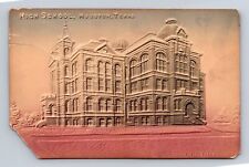 Houston TX-Texas, High School Building, Embossed Air-Brushed, Vintage Postcard picture