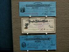 1800's Rock Island IL - PEOPLES NATIONAL BANK - 3 Cancelled Checks picture
