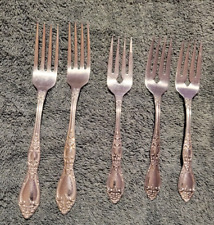 8 pc WM ROGERS ONEIDA DELUXE STAINLESS HUNTINGTON Dinner & Salad Forks & Knives picture
