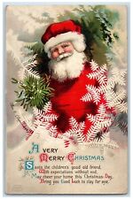 c1910's Christmas Santa Claus Berries Ellen Clapsaddle Artist Signed Postcard picture