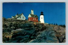 Pemaquid Point Lighthouse ME-Maine, Scenic View, Vintage Postcard picture