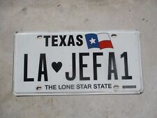 Texas the LONE star state vanity  license plate  # LA  JEFA 1 picture