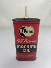 A Penn All Purpose Machine Oil Tin Can Bottle 3 oz  Household Auto  Made In USA picture