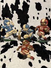 Set Of 4 Vintage 1976 Metal Football Players HOMCO Plaques USA Made Decor RARE picture
