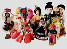 10 Vintage Ethnic Cultural Doll Souvenir S. American Mexican Chinese 8.5