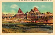 Vintage Postcard- The Wall, Cedar Pass, Bad Lands Nat'l Monument UnPost 1960s picture
