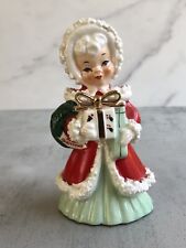 Vintage Napco Christmas Angel Ceramic Figurine Spaghetti Trim *Damaged* No Wings picture