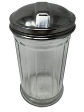 Sugar Dispenser Chicago B 9-1321 Restaurant Ribbed Glass Stainless Steel Lid picture