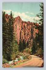 Cimarron Canyon NM-New Mexico, Palisades, Antique, Vintage c1943 Postcard picture