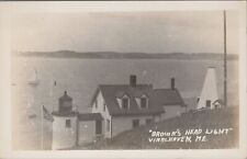 Brown's Head Light Lighthouse Vinalhaven Maine 1953 Real Photo RPPC Postcard picture