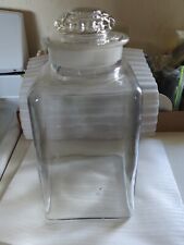 Vintage Clear Glass Candy Cookie Jar Canister Approximately 11