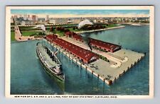 Cleveland OH-Ohio, New Pier C.&B. and D.&C. Lines, Antique Vintage Postcard picture