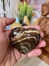 Black Opal Crystal Stone Heart Healing Crystals Yoga Reiki Meditation 3.5” ZENDA picture
