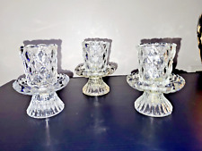 3 Partylite Candle Holders Diamond Design Used picture