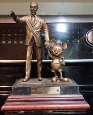 1996 Disney Cast Member Partners In Excellence Award Statue Walt & Mickey Bronze picture