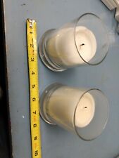 Lot of 2 Clear Glass Base Pillar Votive Candle Holders Cups Drinking Glasses  picture