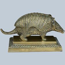 Antique 19C Brass Armadillo Match Box/Inkwell picture