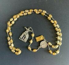 † Vintage Scarce unique beautiful Catholic rosary plastic beads ITALY ROMA † picture