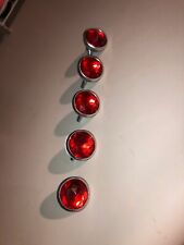 BICYCLE REFLECTOR JEWELS RED DIAMOND CUT BRILLIANT LICENSE PLATE BOLTS 10  PIECE picture