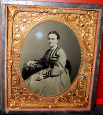 1/6th size Tintype of Martha Rogers Hanna in half case picture