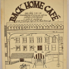 Vintage 1970s Back Home Cafe Restaurant Menu 21 Center Street Rutland Vermont picture
