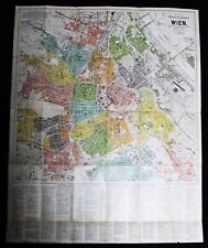VIENNA AUSTRIA (AUSTRIA-HUNGARY EMPIRE) CITY STREET MAP OF VIENNA ABOUT 1910 picture