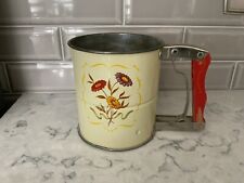 Vintage 1950’s Androck Hand-i-Sift 3 Screen Handled Sifter W/ Flower Graphics picture