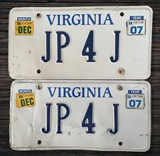 Pair of Virginia License Plate 