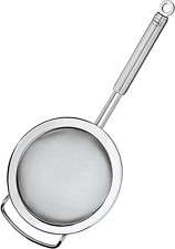 Stainless Steel Round Handle Kitchen Strainer, Fine Mesh, 7.9 Inch, Silver picture