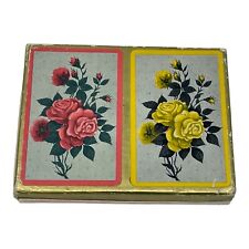 NOS Set Of 2 VTG Russell Artcraft Playing Cards Roses Deck Box New Sealed picture