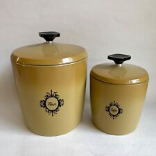 Vintage West Bend Metal Canisters Flour Coffee Lidded picture