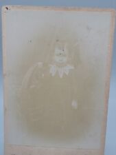 Antique Cabinet Card Little Girl Standing On Chair Dress Lacy Color For Gramma picture