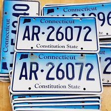 Connecticut License Plate PAIR Tag Blue Fade CT CONN RANDOM FAST  picture
