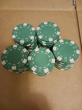 Poker Chips 50 Vintage Green and White for Texas Hold Em' picture