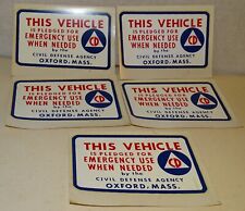 Oxford Mass Civil Defense Agency Window Decals for Emergency Vehicle (5 of same) picture