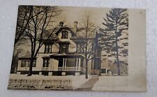 RPPC Early 1900's Real Photo Postcard Large House In Winter Handwritten Note picture