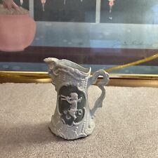 Antique Wedgewood Miniature Creamer~Light Green Cherub and Floral Design picture