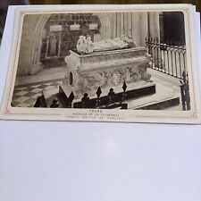 Antique Cabinet Card Photo: Cathedral de Tours Tomb Of Children Of Charles VIII picture