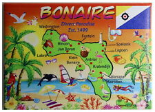 BONAIRE MAP CARIBBEAN FRIDGE COLLECTOR'S SOUVENIR MAGNET 2.5