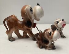 Vintage Hound Dog With Pups On Leash As Is picture