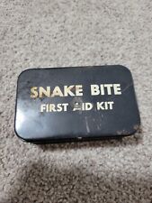 Vintage Snake Bite Kit First Aid Metal Case Black Rare  picture